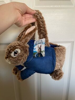 NWT Peter Rabbit Plush Bunny Easter Basket Brown and Blue